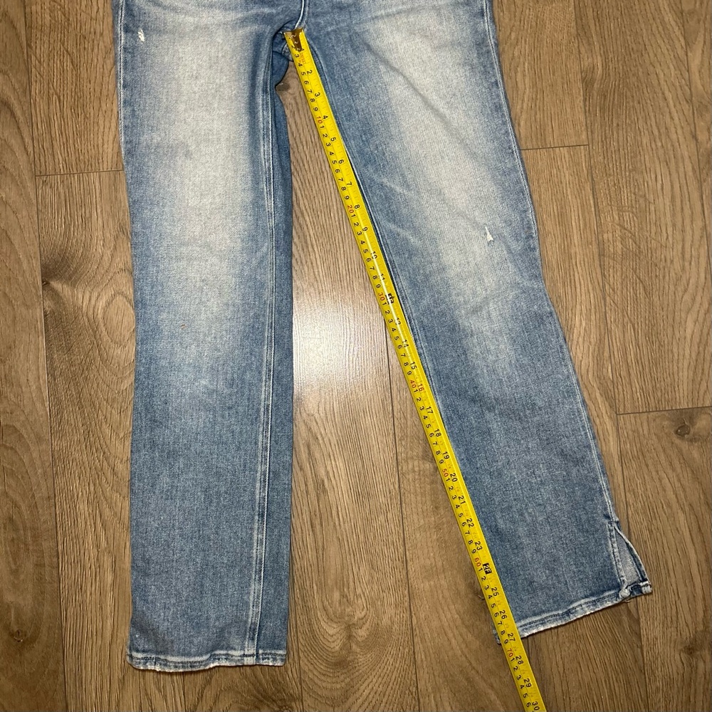 Paige Cindy Outseam Slit Jean in Seaspray Distressed Size 27 - Picture 13 of 16